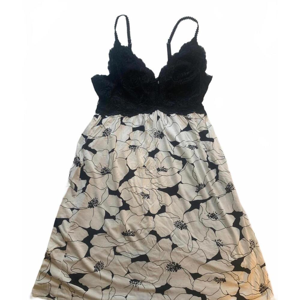 Soma black and white floral lingerie dress